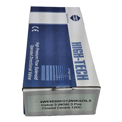 4WE6E60/EG12N9K4Z5LS - Cetop 3 (NG6) - 3 Pos-E Spool - Closed Centre - 12V