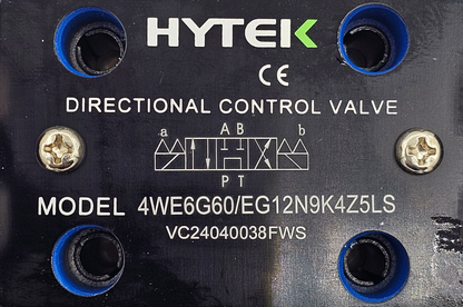 4WE6G60/EG12N9K4Z5LS - Cetop 3 (NG6) - 3 Pos - G Spool - Tandem Centre - 12V