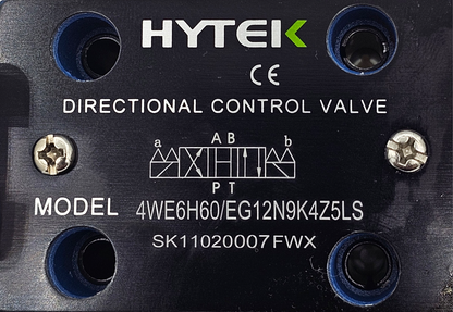 4WE6H60/EG12N9K4Z5LS - Cetop 3 (NG6) - 3 Pos - H Spool - Open Center - 12V